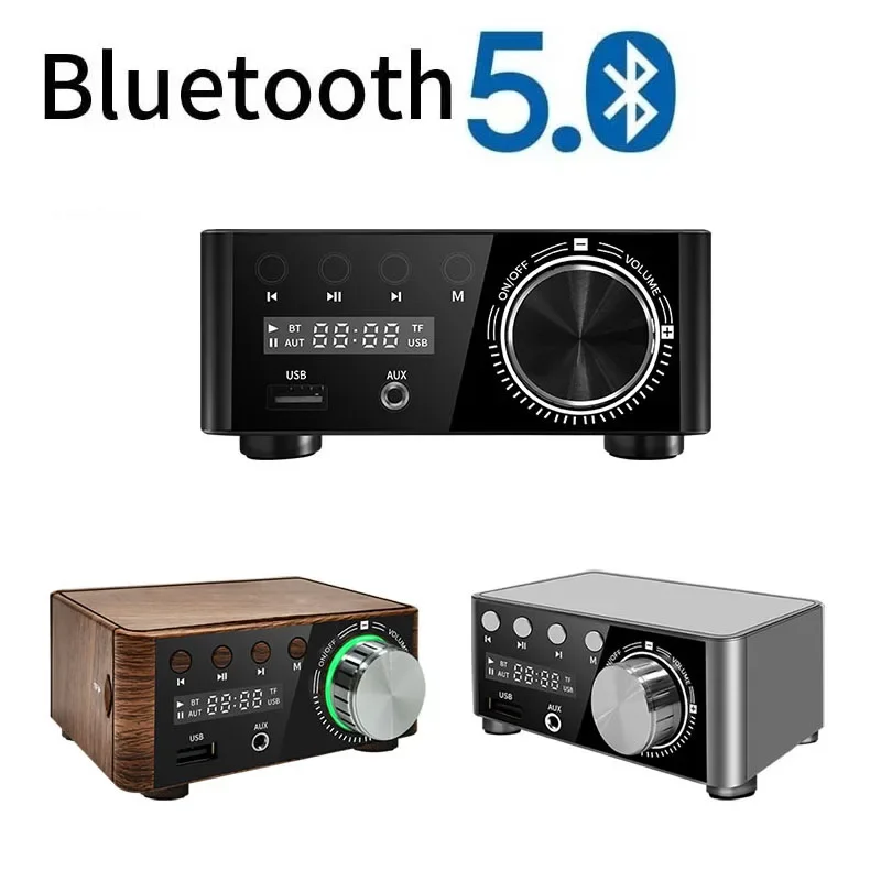 

Mini Audio HiFi Bluetooth 5.0 Power Class D Amplifier TPA3116 Digital Amp 50W*2 Home Audio Car Marine USB/AUX IN