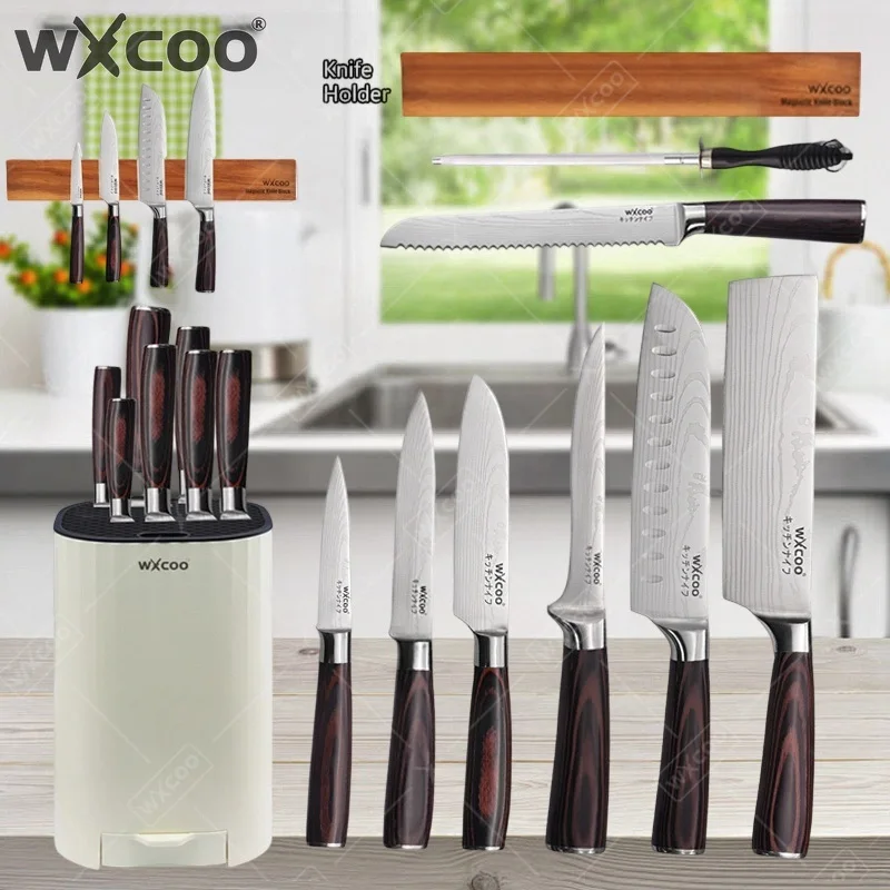 WXCOO Professional Knives Damascus Laser Chef's Knife for Cu