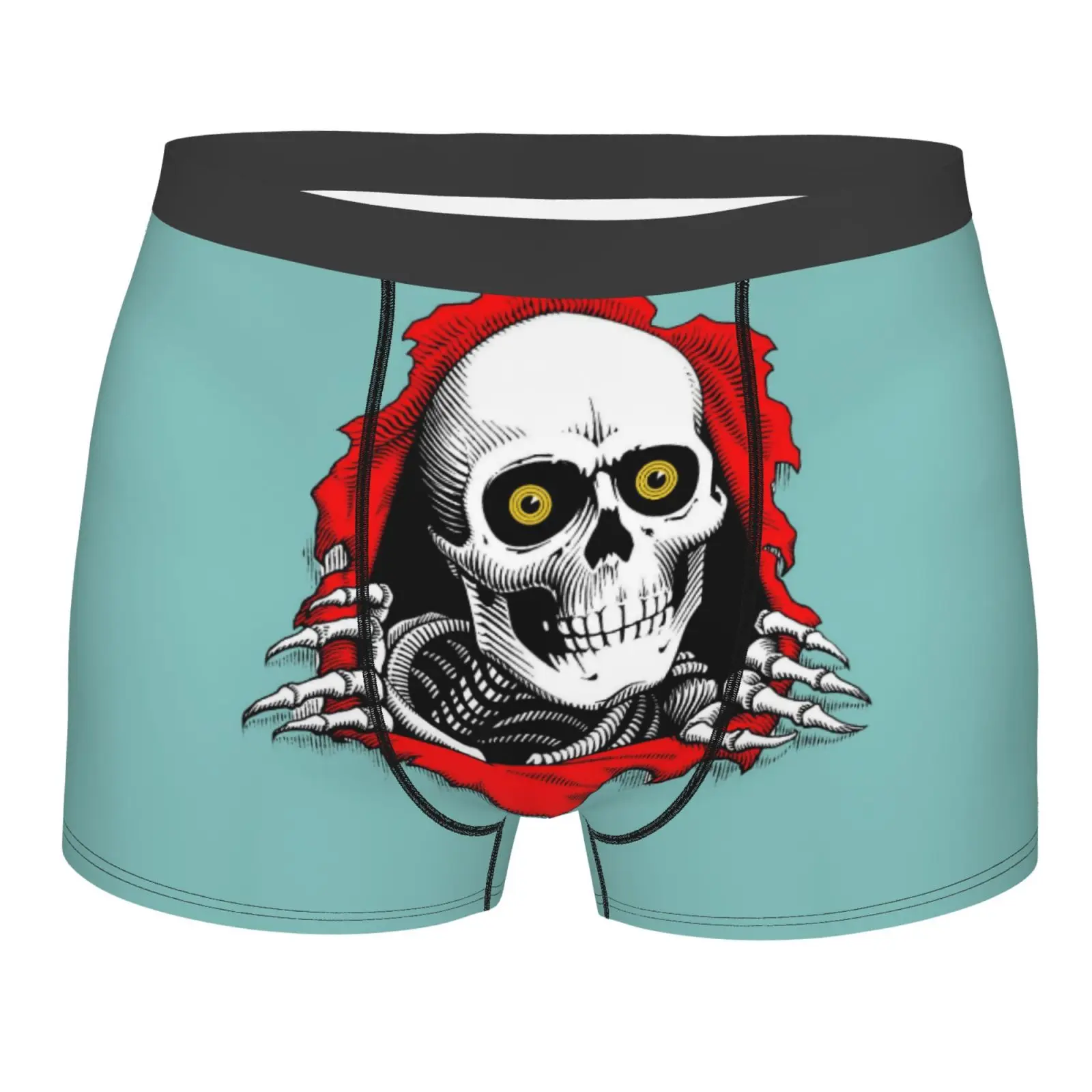 Interesting Skull Patterns with Bullet Holes Underwear Men Stretch Boxer Briefs Shorts Panties Soft Sexy Underpants for Male
