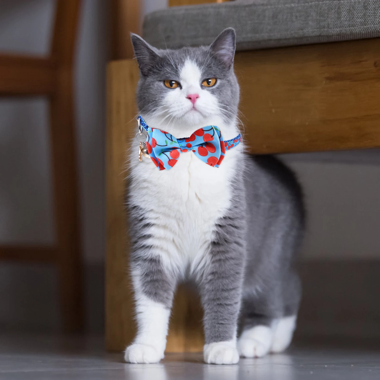 

Cherry Bow Necklace Pet Decorative Collars for Cats Small Supplies Dog Cute Adjustable Detachable