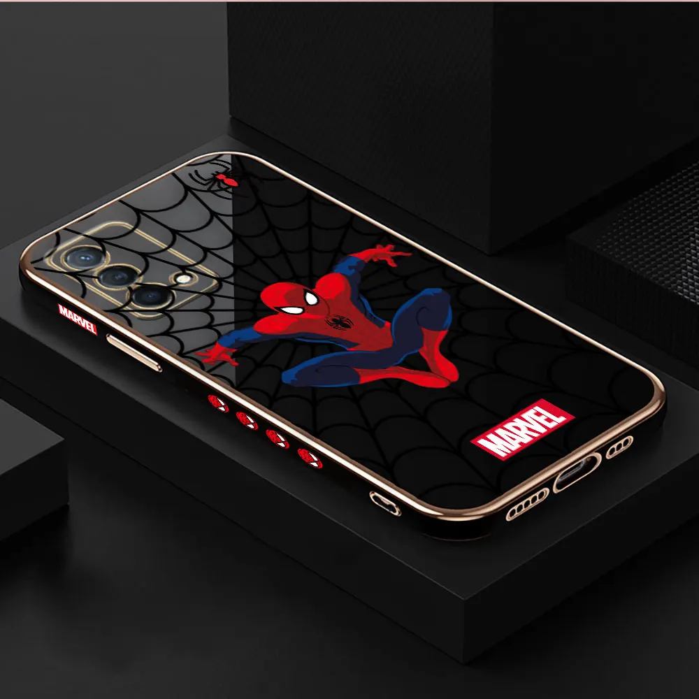 Marvel Spider-Man capa para telefone, liso E-TPU, OPPO A15, A16, A17, A78, A58, A53, A54, A57, A72, A73, A74, A91, A92, A94, a96 e A98