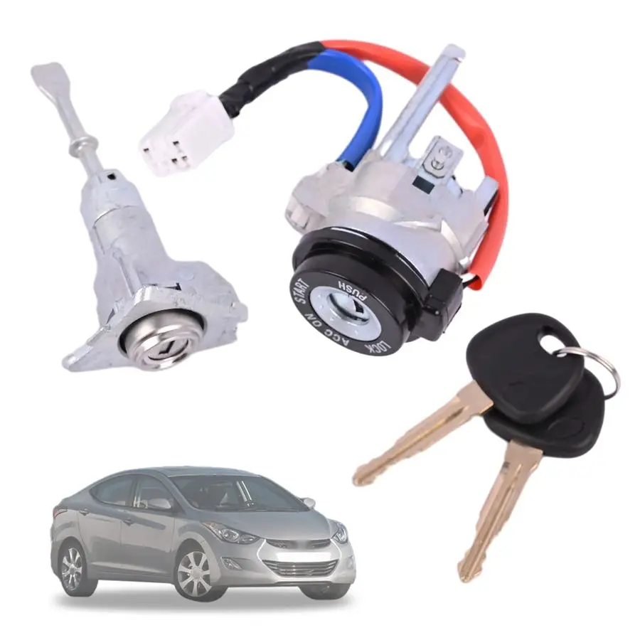 

Полный комплект цилиндров замка двери 819703XA00 819103XA00, совместимый с Hyundai Elantra 2011-2015 1.8L 2.0L, 1 x ключ зажигания