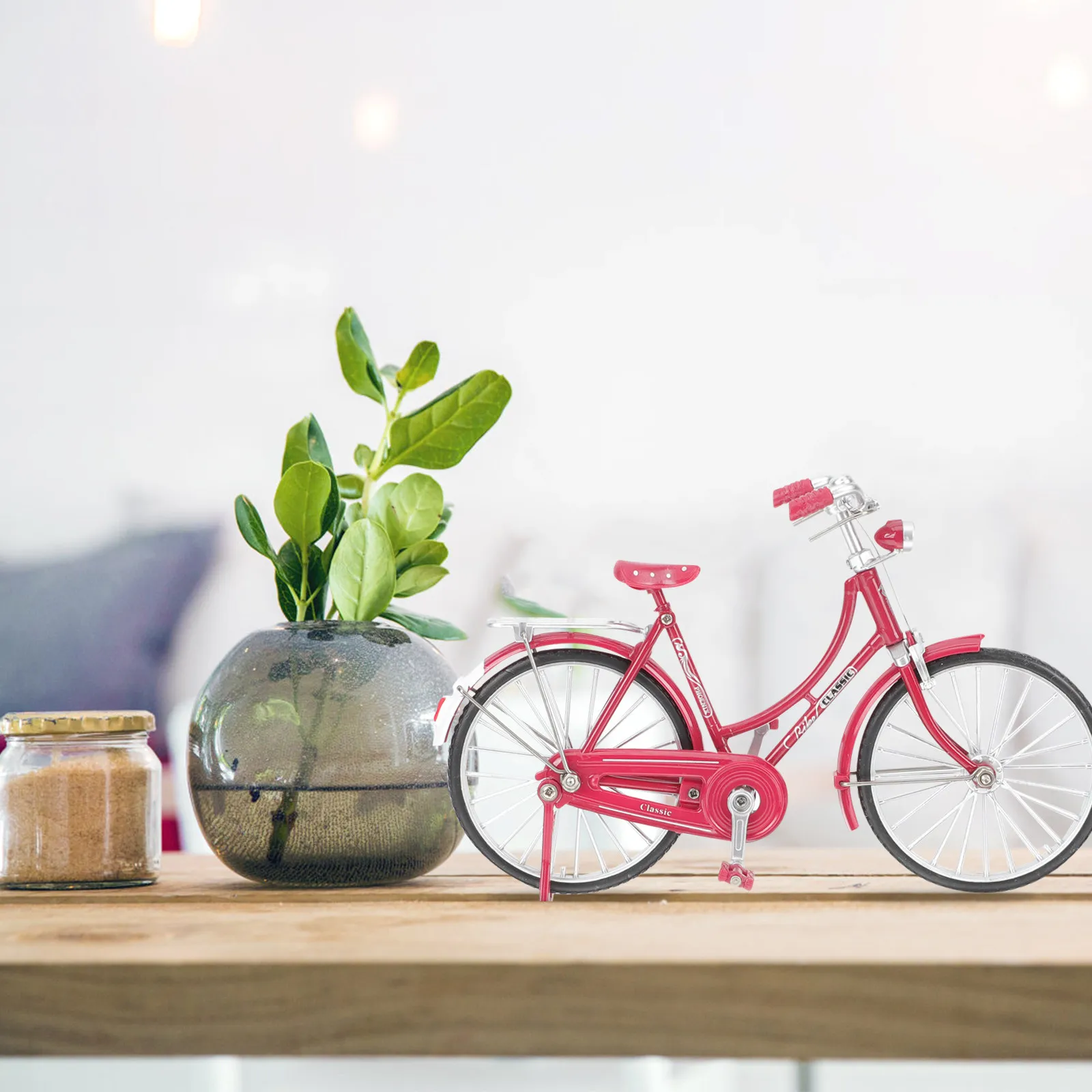 1 ensemble de sculptures d'art de vélo réalistes pour la décoration de la maison et du bureau, ornement de vélo de simulation de style vintage pour bureau, décoration moderne pour la maison