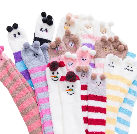 اليابانية موري فتاة الحيوان النمذجة جوارب طويلة مخطط لطيف ضغط الخريف الشتاء الدافئة جورب النوم دافئ طويل الفخذ العليا الجوارب