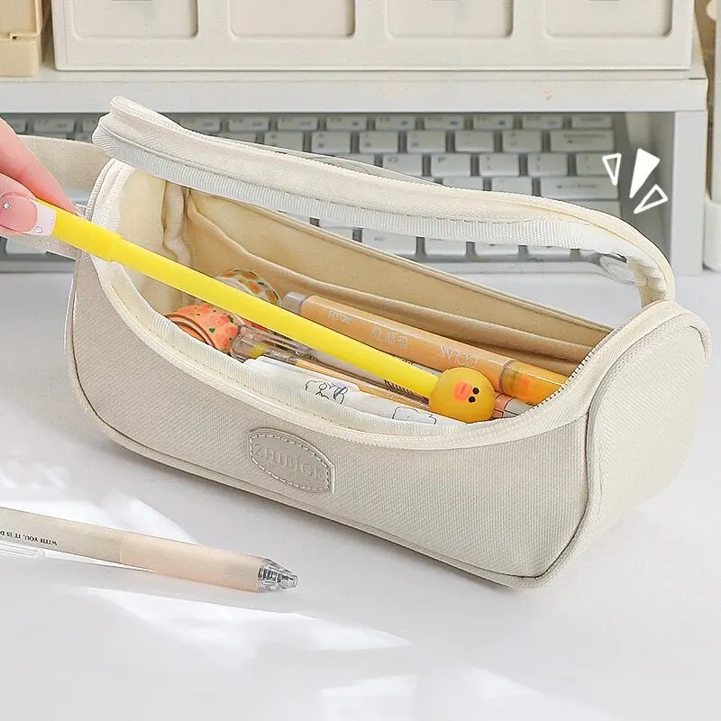Transparent Pencil Case Junior High School Students Super-large Pencil Case Student Pencil Case Simple High-value School Supplie
