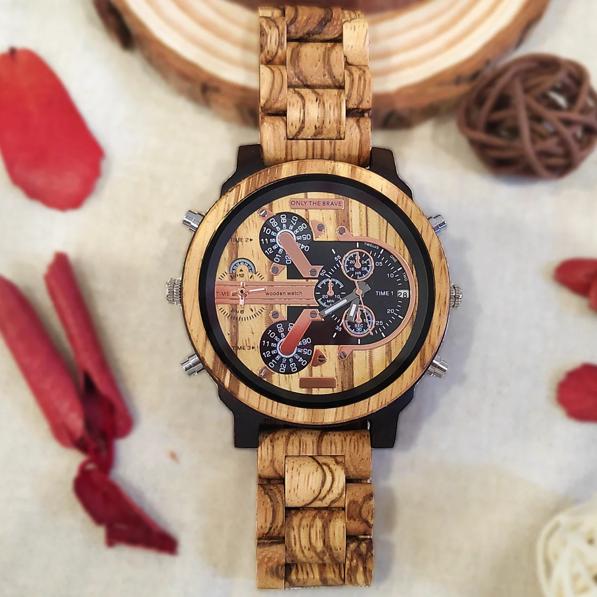 

Large Dial Wooden Wristwatches Mens Watch with Free Shipping montre en bois Fashion Business Dieesl Wood Wrist Watches for Men