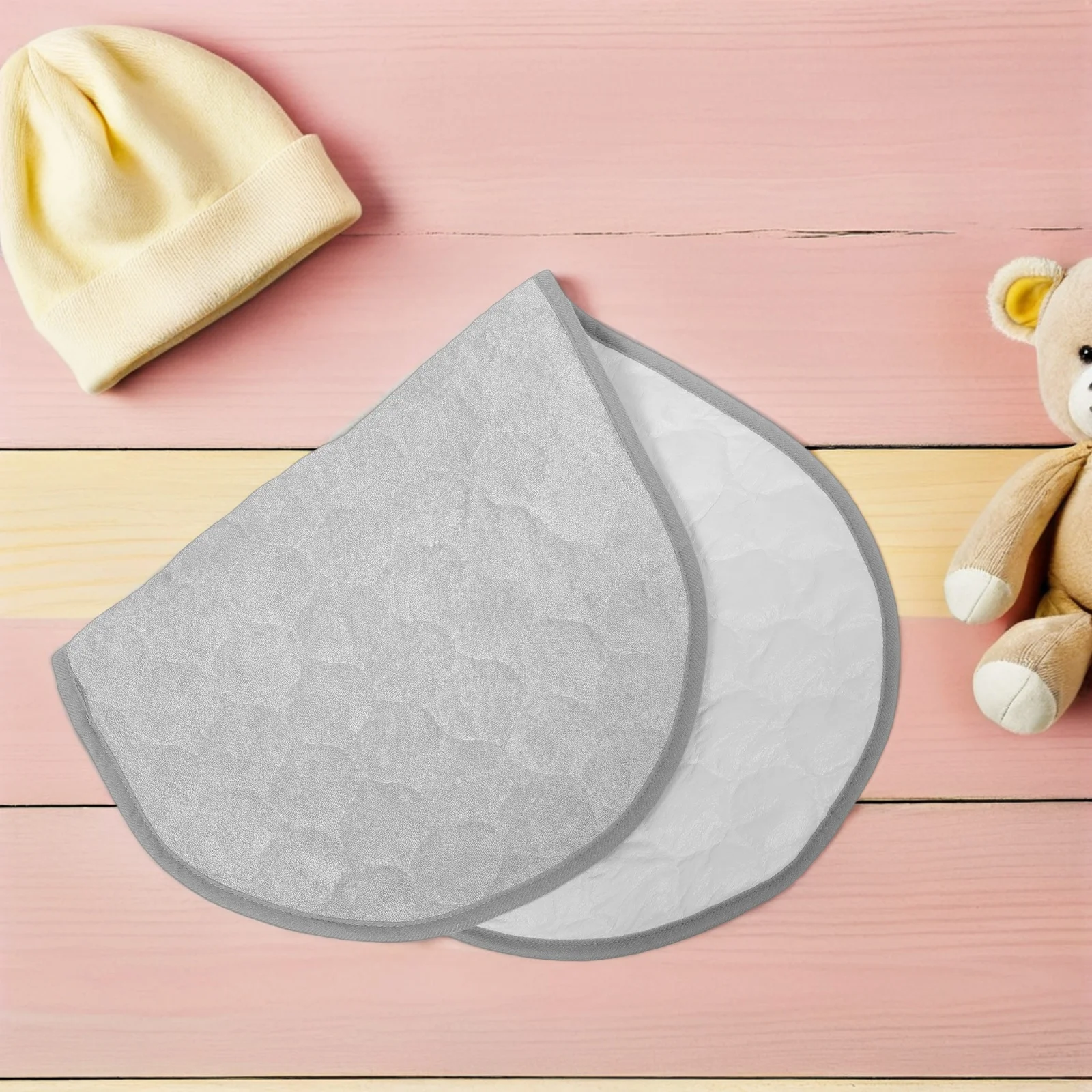 

2pcs Baby Changing Pad Liners Reusable Waterproof Diaper Mat Portable Washable Travel Size Grey Foldable For Nursery Changing