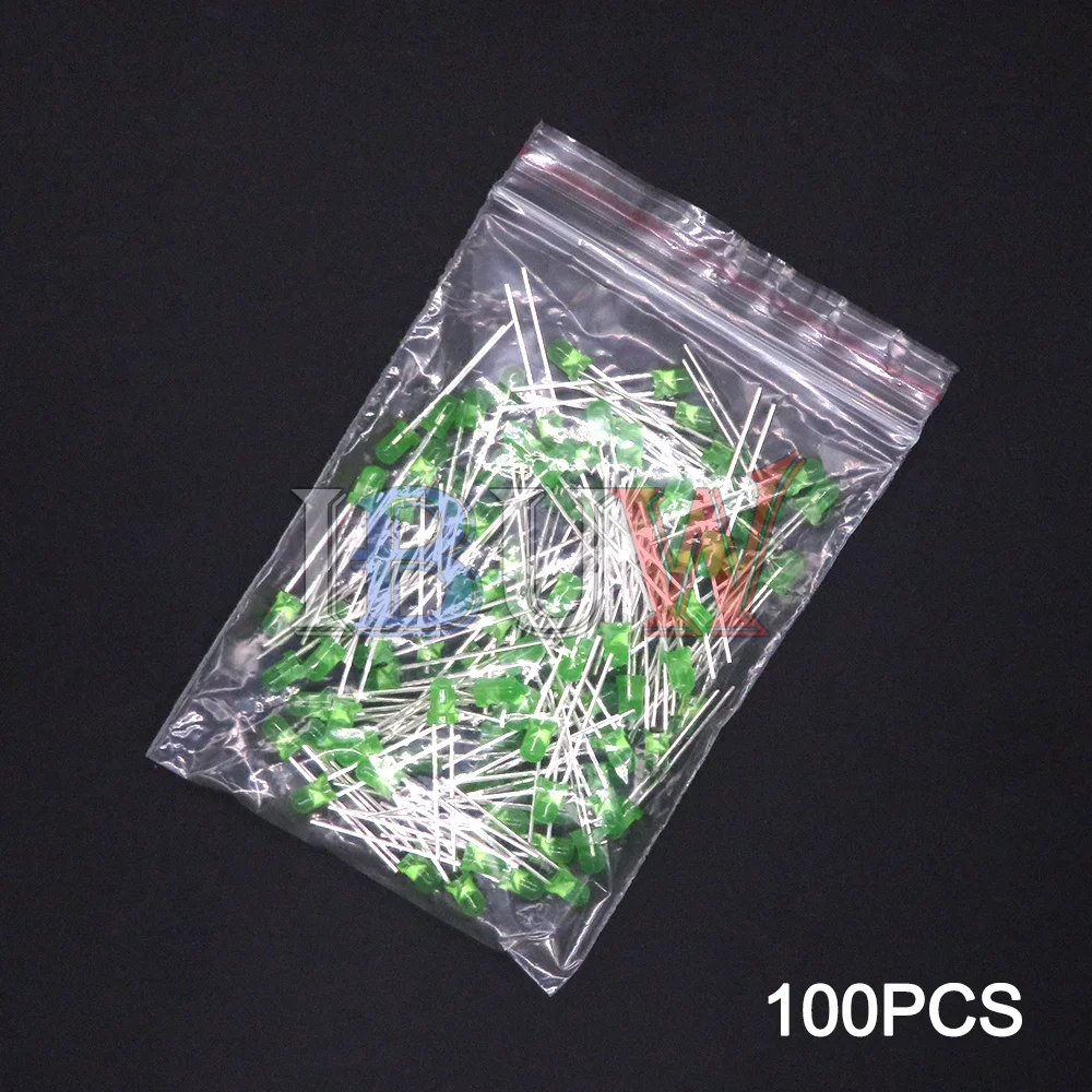 100PCS/lot 3mm LED Diode F3 Assorted Kit ibuw White Green Red Blue Yellow Orange Pink Purple Warm White DIY Light Emitting Diode