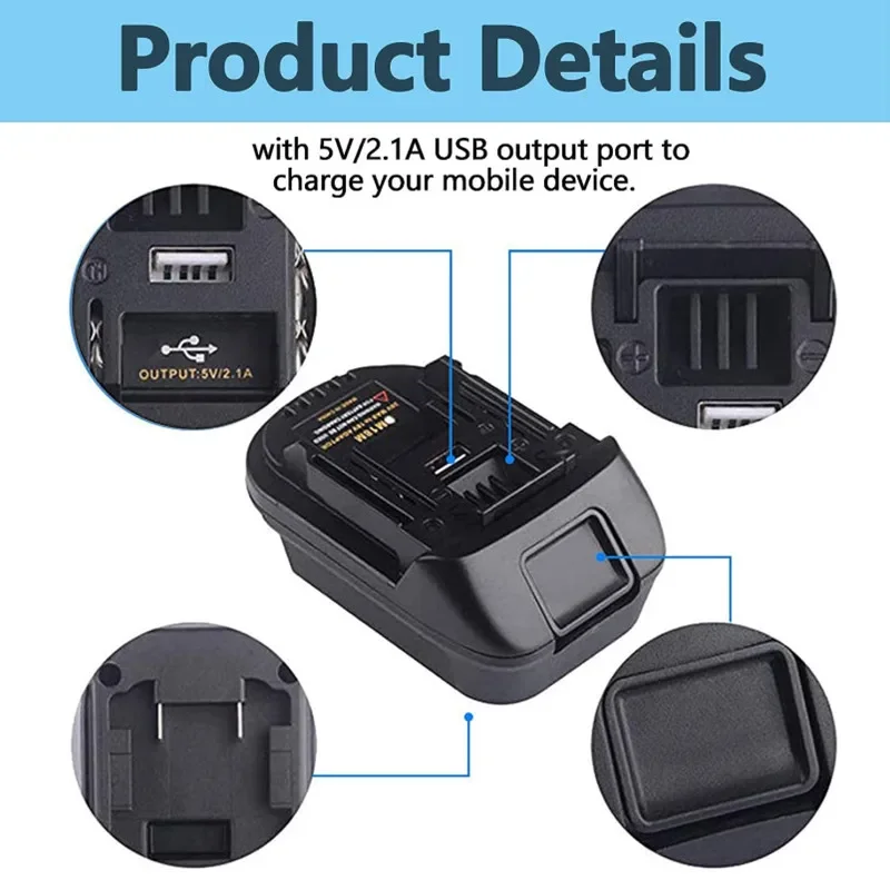 Electric Power Tool Adapter Converter DM18M Battery Adapter for Dewalt DCB200 DCB205 20V Lithium to for Makita BL1830