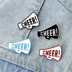 Creative Word CHEER Trumpet Brooches Cheer up Enamel Pins for Athletes Backpack Cloth Lapel Badge Match Gifts Decoration Jewelry