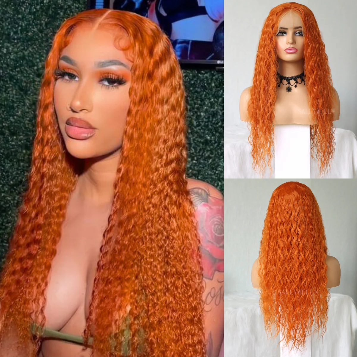 Ginger Lace Front Wigs 13x4 Hd Ginger Orange Lace Frontal Wigs Pre Plucked with Baby Hair 24 Inch Ginger Curly Wig