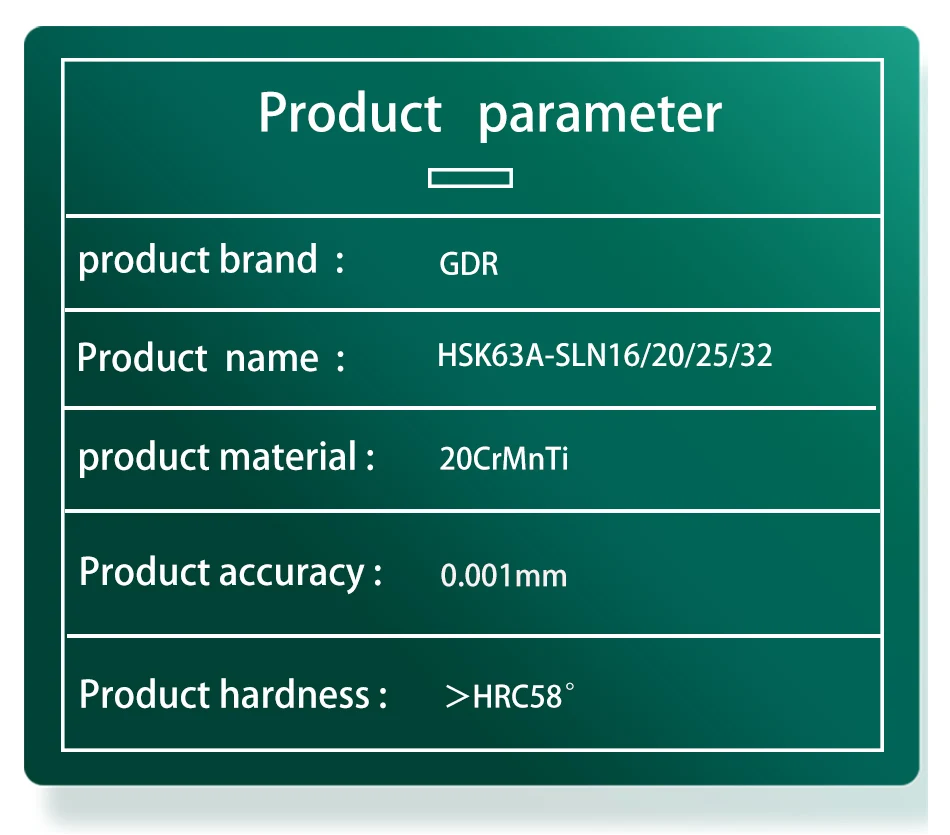 GDR HSKA63 SLN SLD Werkzeughalter HSK63 HSK SLN HSK63A SLN SLN16 SLN20 SLN25 SLN32 SLN40 HSK63A SLD Werkzeughalter Halterung Werkzeugspannzange – Detail 12