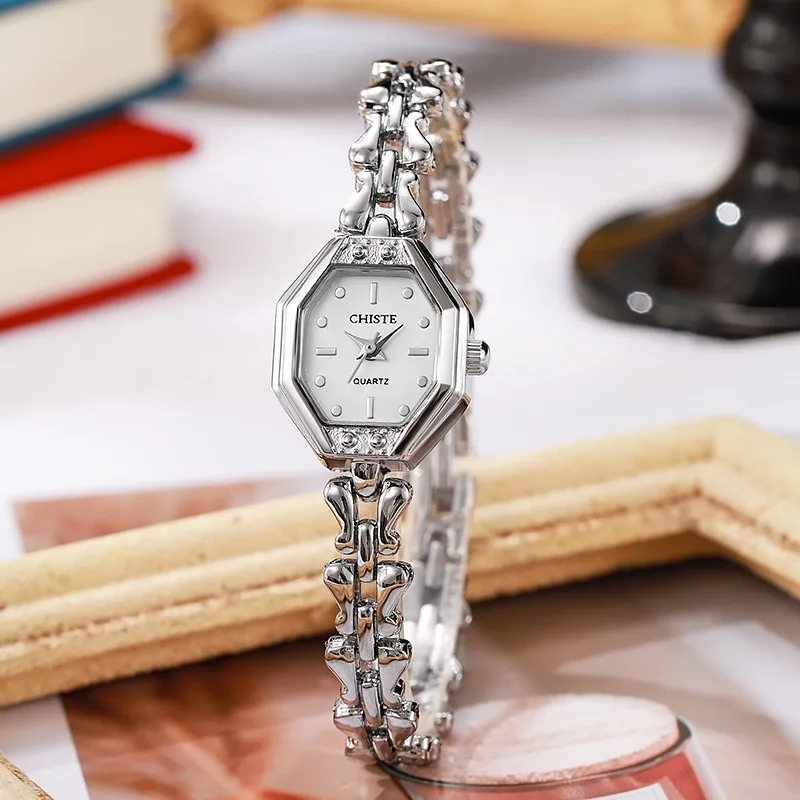 الرجعية السيدات سوار ساعة العلامة التجارية مضلع الهاتفي ساعة كوارتز للنساء هدية ساعات المعصم دروبشيبينغ Relojes Para Mujer