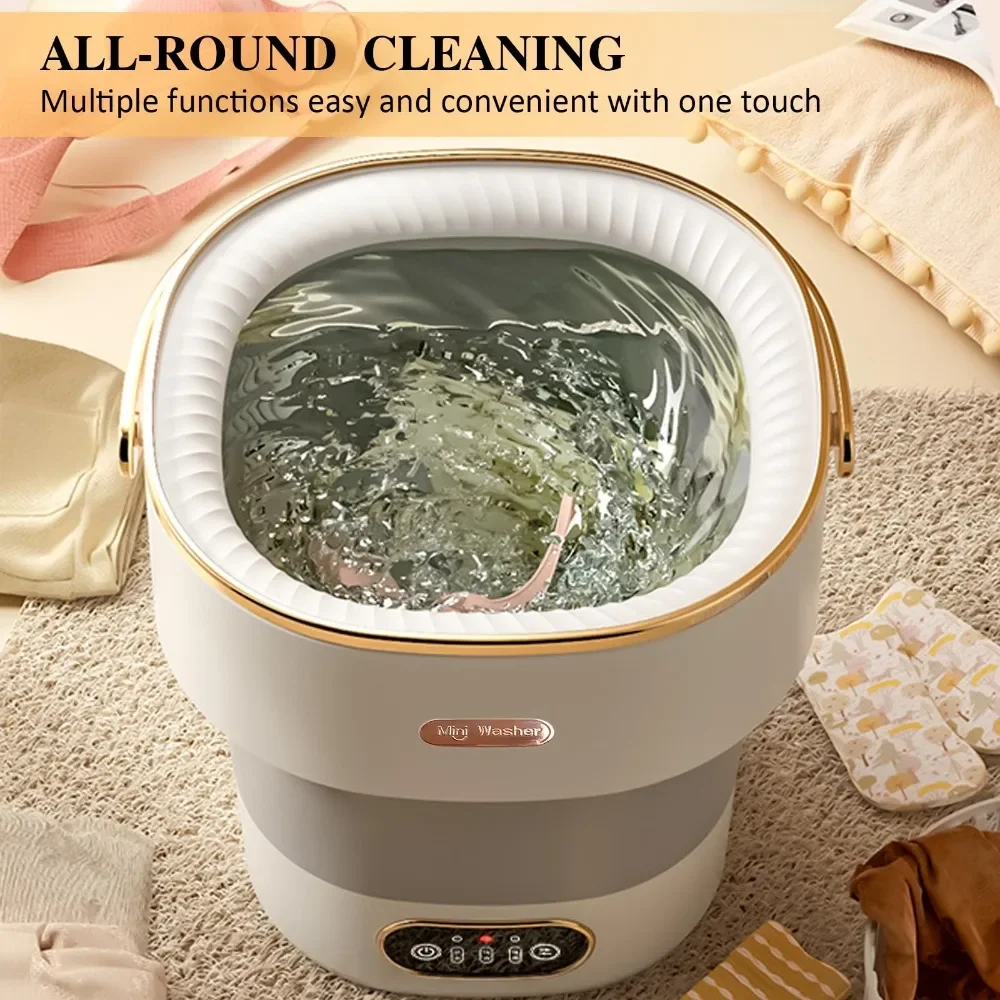 Portable Washing Machine, 15L, Upgraded Motor Cleaning Small Washer for Underwear, Baby Clothe, Apartment, RV, Travel, Camping
