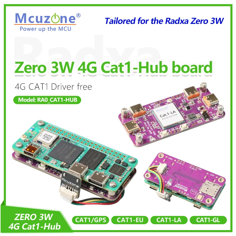 RA0_Cat1-Hub board,4G CAT1 Driver free, setup on Debian for ZERO 3W,3*USB2.0-C
