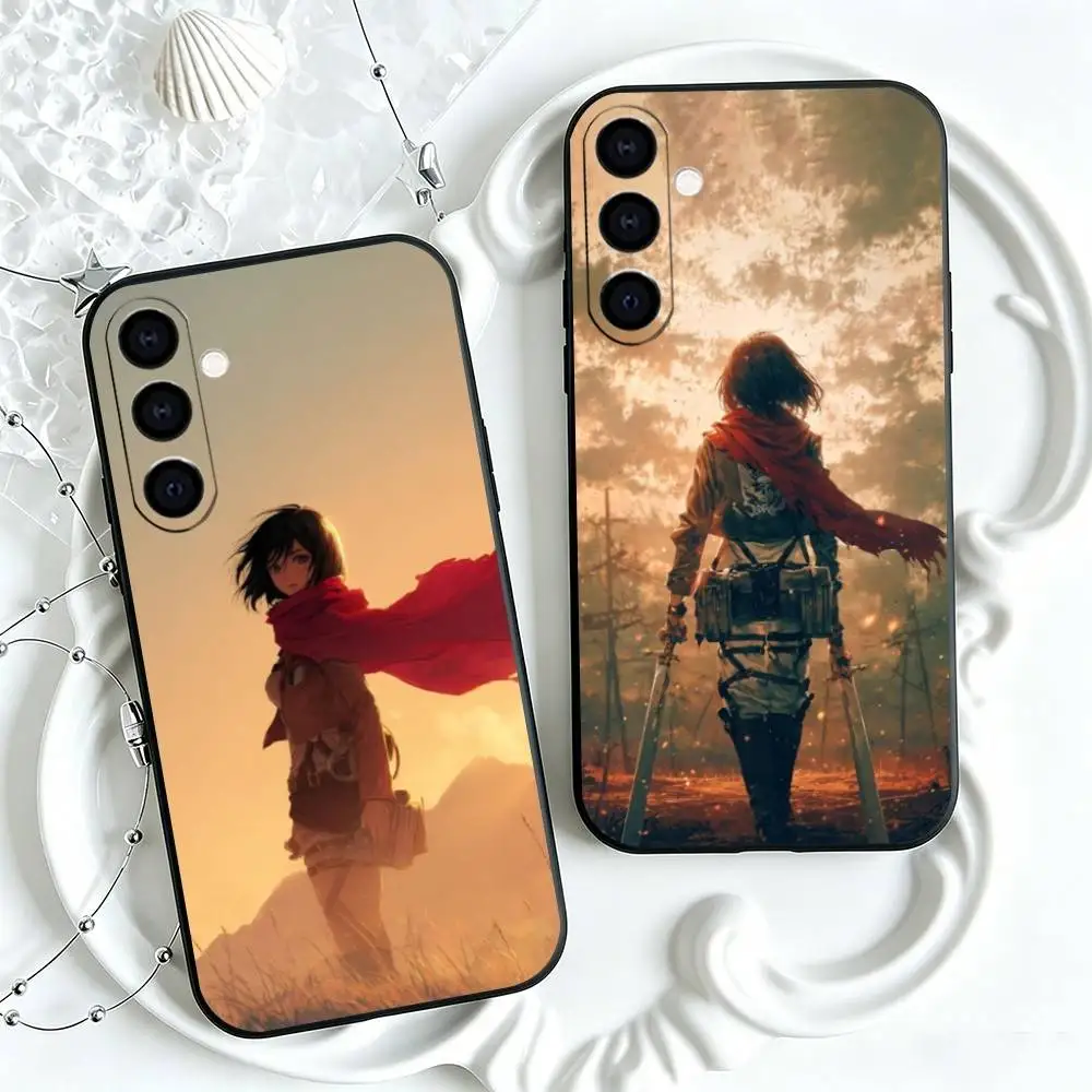 Mikasa Ackerman Attack on Titan Phone Case For Samsung Galaxy A73,A72,A71,A70,A53,A52,A51,Soft Silicone Black Cover
