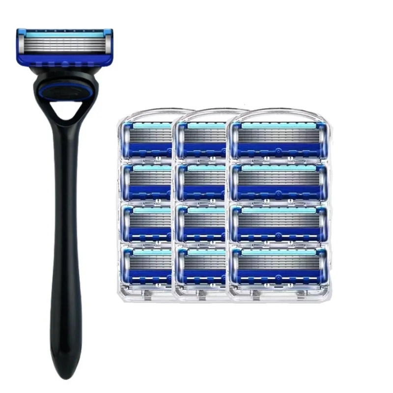 

Safety Manual Shaver with 5-Layer Stainless Steel Blades Hair Removal Tool Featuring Replaceable Razor Heads