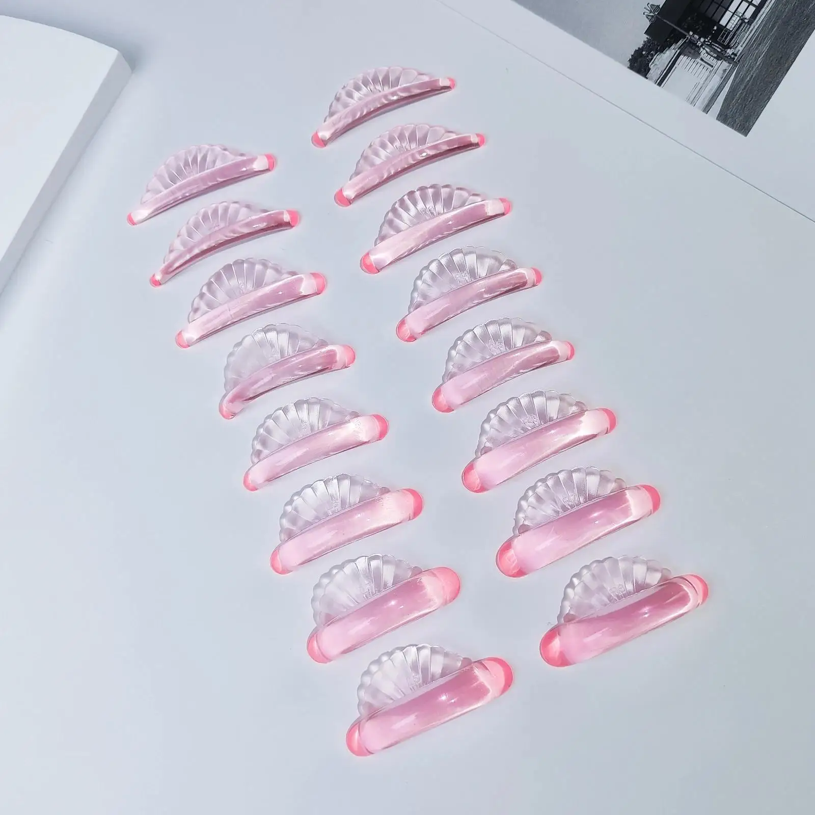 Libeauty 8 Pairs Glue Free Silicone Eyelash Perm Pads Sticky Lash Lift Shield Lifting 3D Eyelash Curler Accessories Makeup Tool