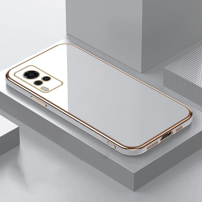 Glossy Plated Phone Case For vivo Y20 Y12S Y15S Y21 Y31 Y33S Y55 Y66 Y72 Y73 V20 V21 V21E V23 V25 Silicone Case Protector Cover