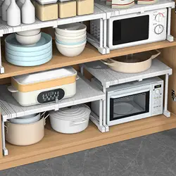 Expandable Closet Tension Shelf Storage Kitchen Stackable Shelves Adjustable Organizer Cabinet Wardrobe Sink Tension Shelf Rack