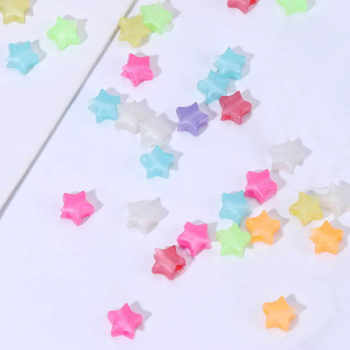 

200Pcs Star Shaped Beads DIY Bracelet Craft Accessories Mixed Colors Jewelry Beading Kits Loose Beads for Girls