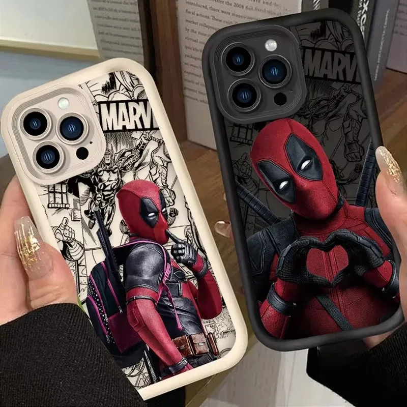 Marvel Deadpool Love Soft Silicone Case For iPhone 16 15 14 13 12 11 Pro Max X XS X S Max XR SE 2020 7 8 Plus iphone16 Cover