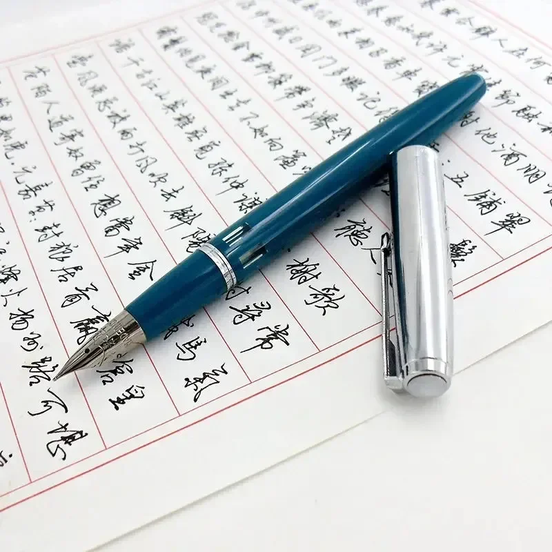 new-new-wingsung-601a-piston-ink-fountain-pen-f-m-bent-curved-05-07-nib-writing-ink-pen-gray-brown-colors-with-window-school