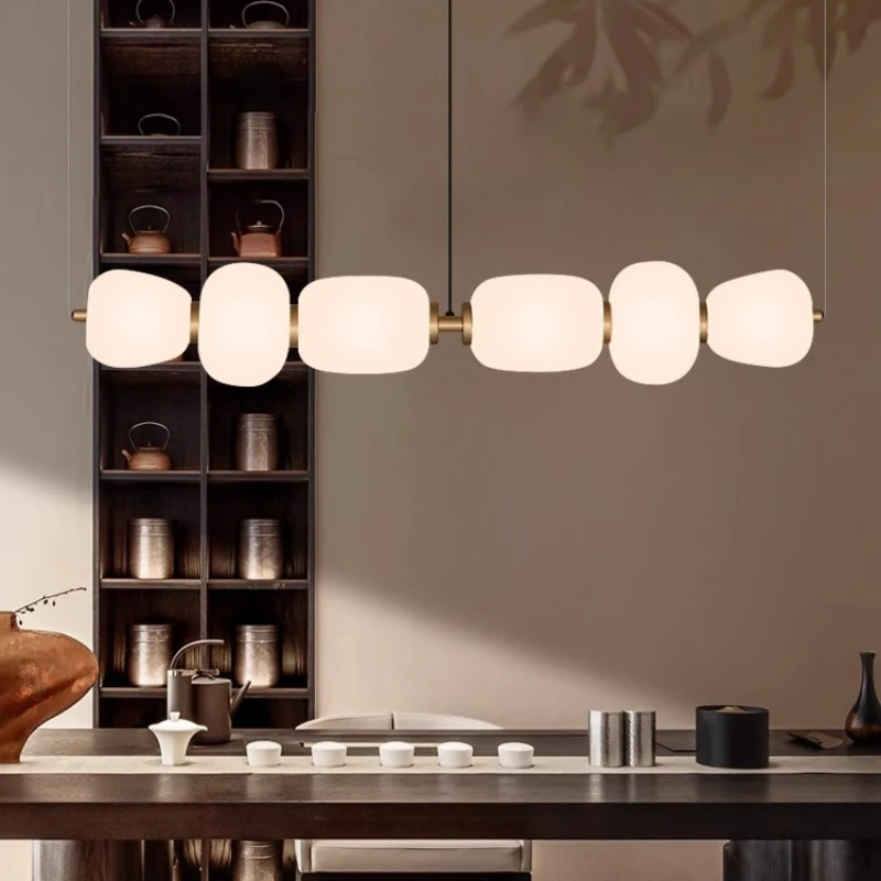 French Cream Style bubble glass chandelier Minimalist salon chandelier Restaurant Living Room kitchen island pendant light