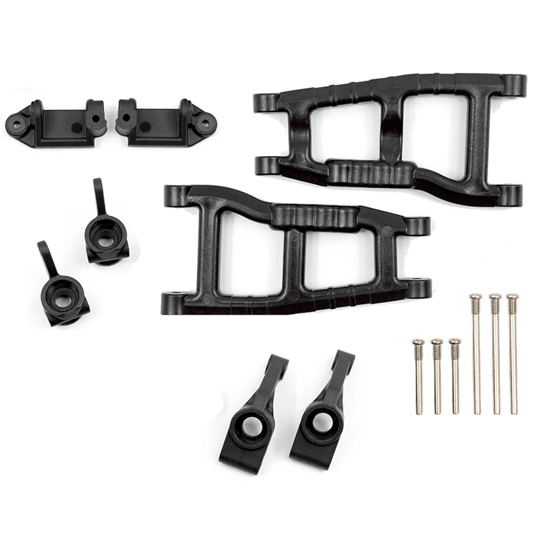 Front & Rear Suspension Arms Castor Steering Blocks & Rear Pile Shaft Carrier For 1/10 4X4 Short Course Car