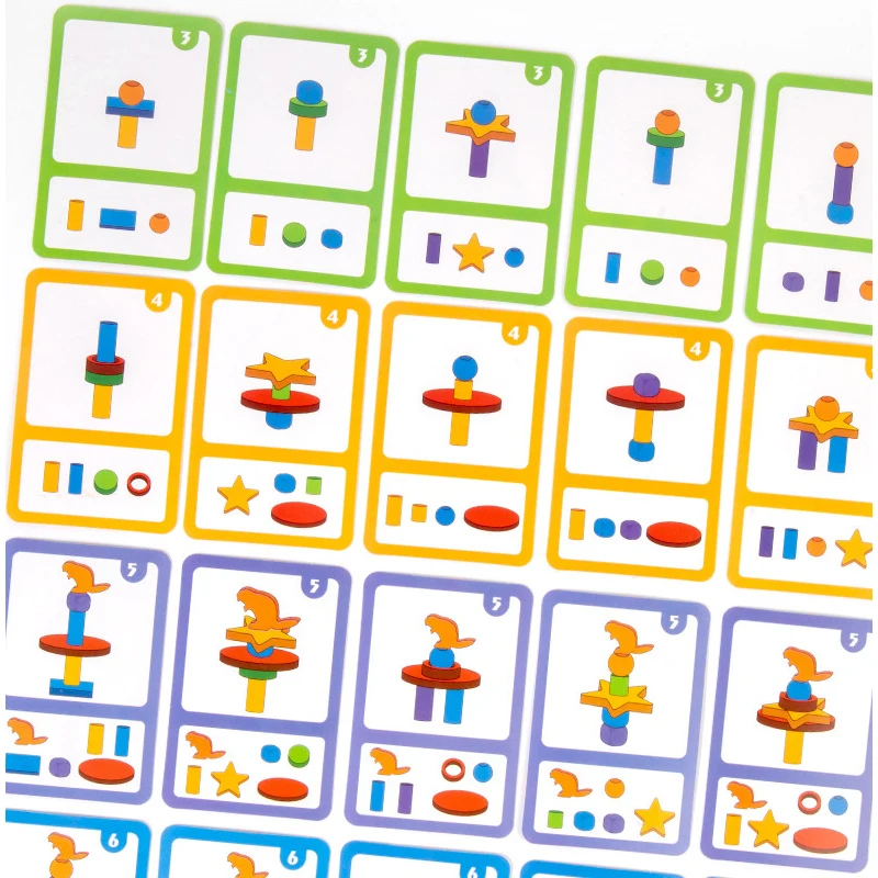 Mainan Susun Bentuk Balok Susun Kayu Permainan Montessori Sumpit Permainan Papan Kayu Mainan Pendidikan Tantangan Keseimbangan