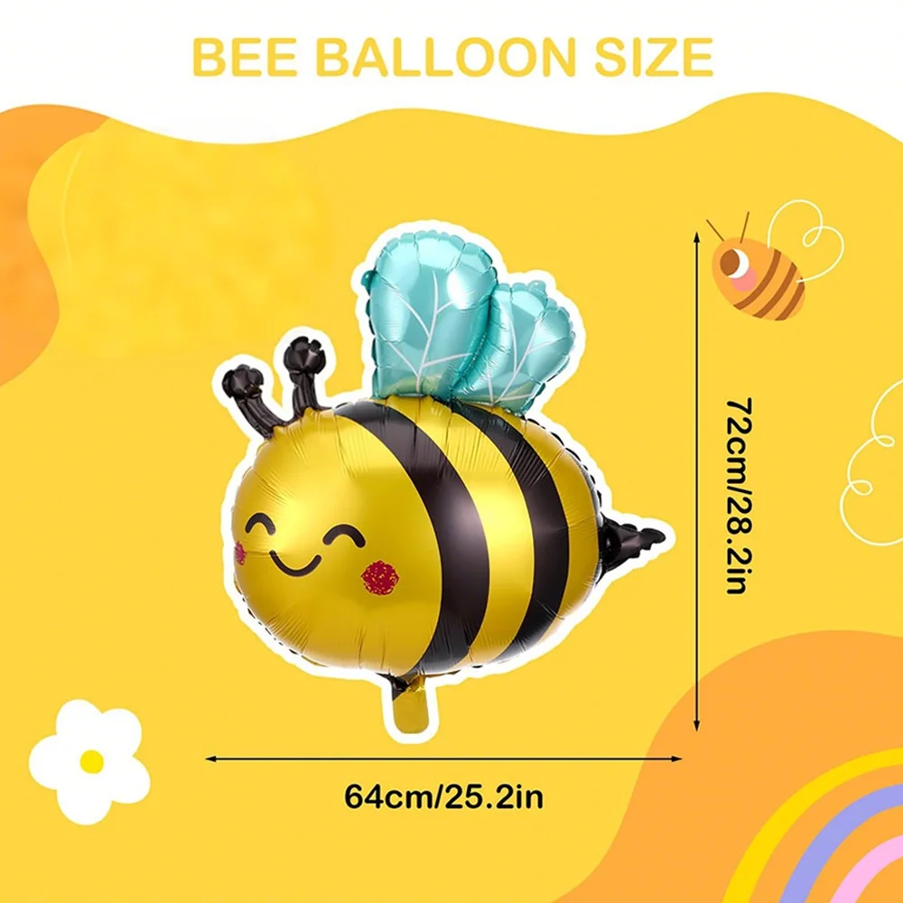 Biene Luftballons Lächeln Gesicht Biene Folie Mylar Luftballons Für Bienen Motto Party Geburtstag Baby Dusche Hochzeit Party Dekorationen Lieferungen – Detail 6