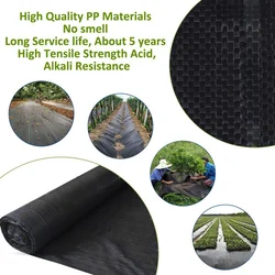 Black Membrane Cover Garden Weeds Barrier Fabric Lawn Home Gardening Grass Proof Cloth Control Geotextile Thickened And Durable