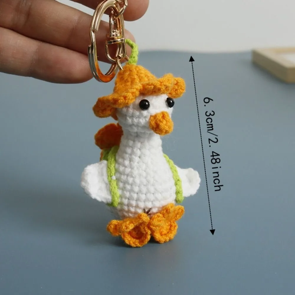 Funny Goose Crochet Keychains Cute Cartoon Animal Doll Duck Doll Pendant Handmaking Woven Knitting Keyring Bag Charm