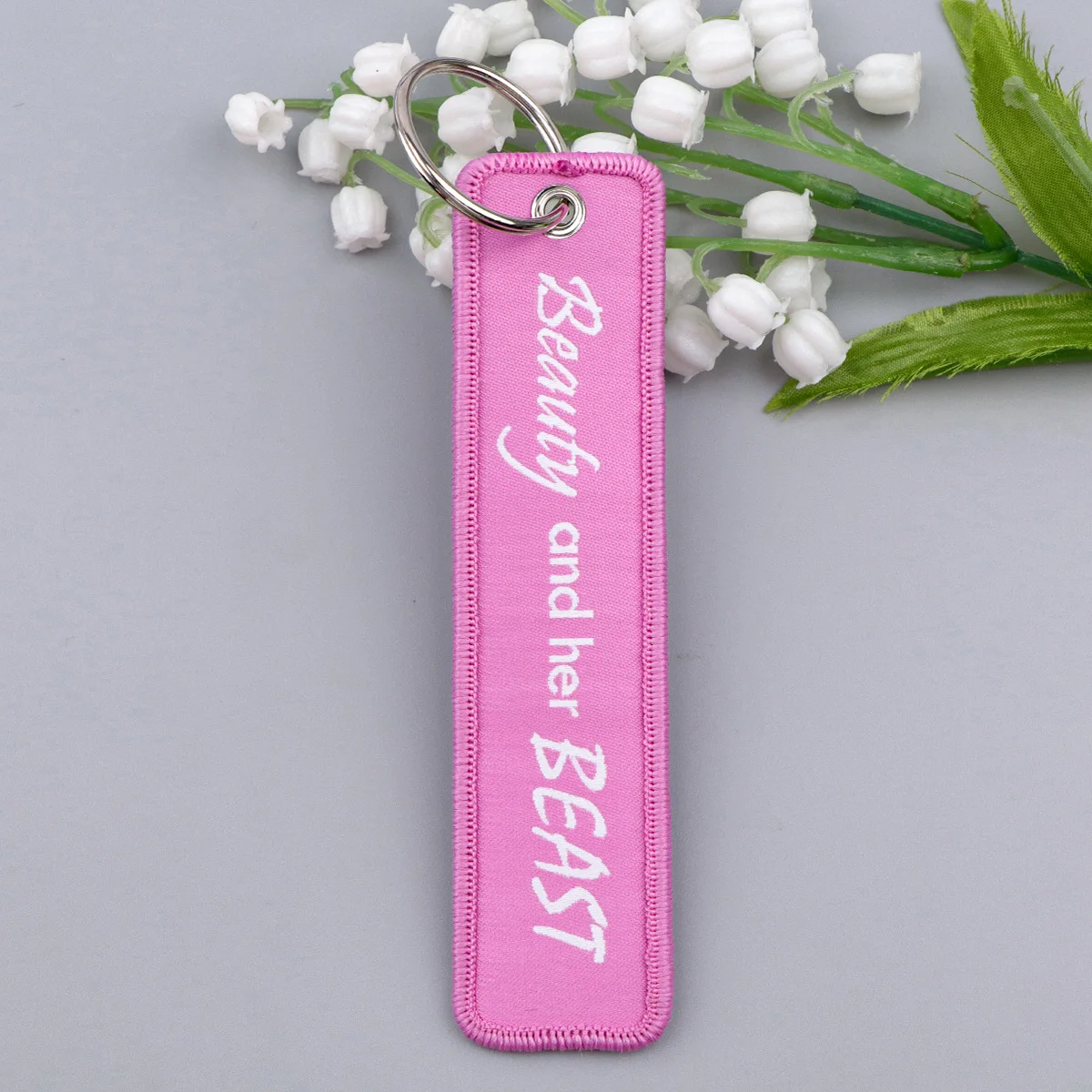 'live,love,laugh' Quote Embroidery Keychain Key Tag For Motorcycles Cars Backpack Fashion Keys Accessories Gifts For Friend