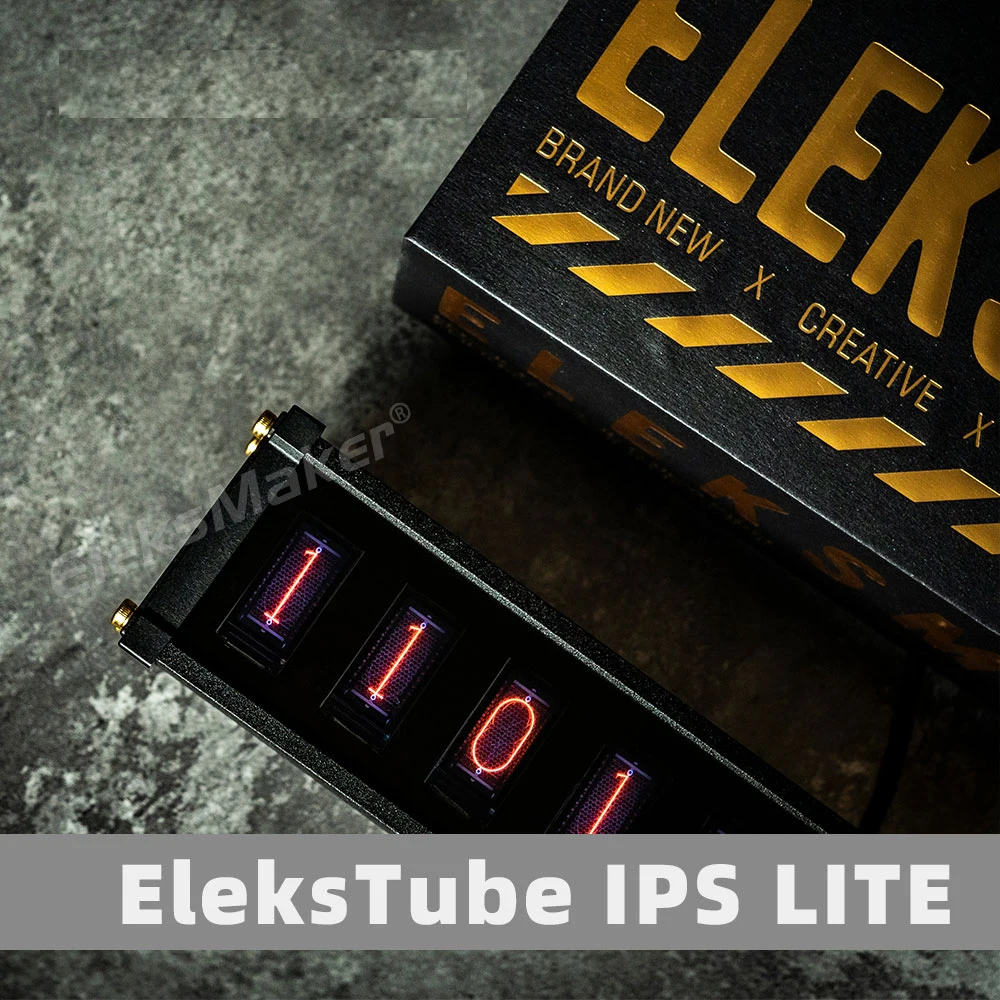 EleksTube IPS 6-Bit IPS Retro bersinar Analog, jam listrik tabung Nixie