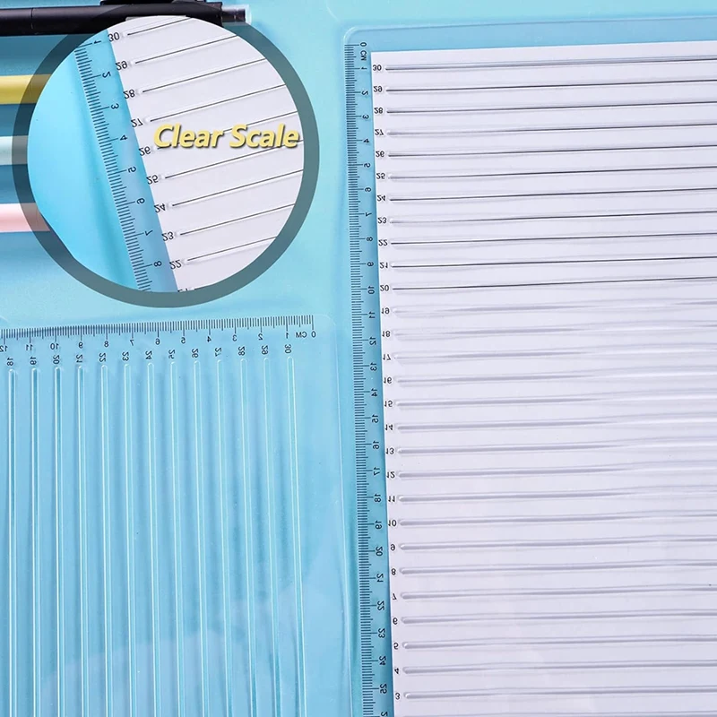 Straight Line Drawing Stencil Template Calligraphy Stencil Measuring Ruler Template Kit For Journaling, Painting White