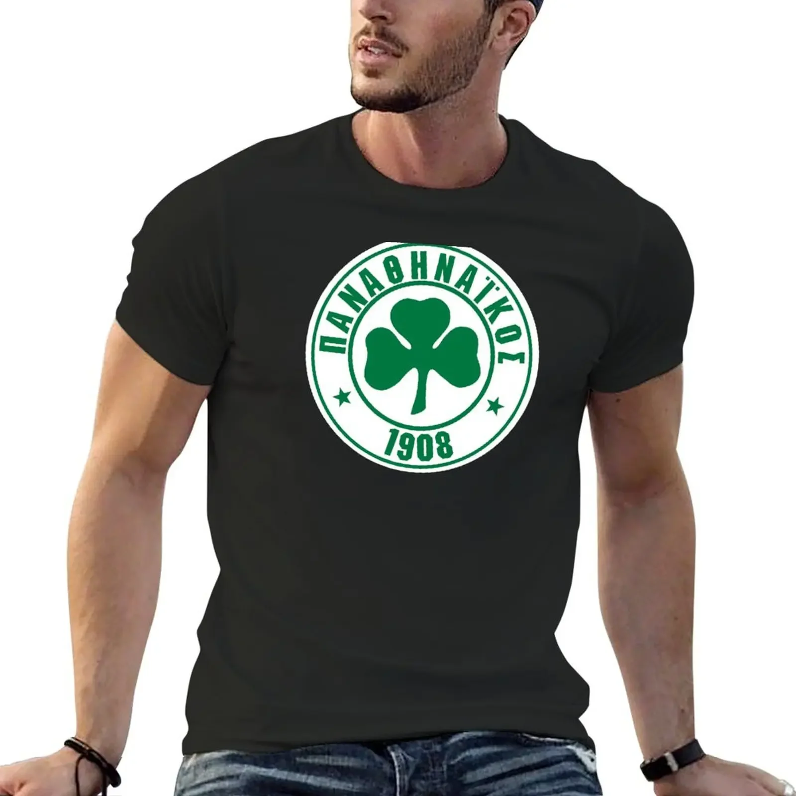 

Panathinaikos Greek Football Sports Fans PAO Athens T-Shirt cute tops vintage graphic tee blue archive men workout shirt