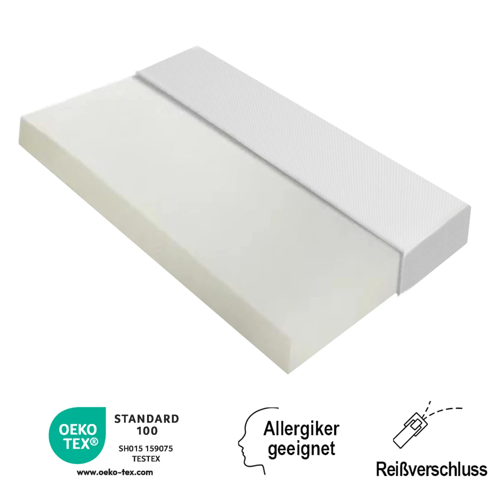 90 x 200 cm, bequeme Matratze, rutschfeste Partikel, Eco-Tex-zertifiziert, ergonomisch, atmungsaktiv und langlebig, Härte H3 – Detail 4
