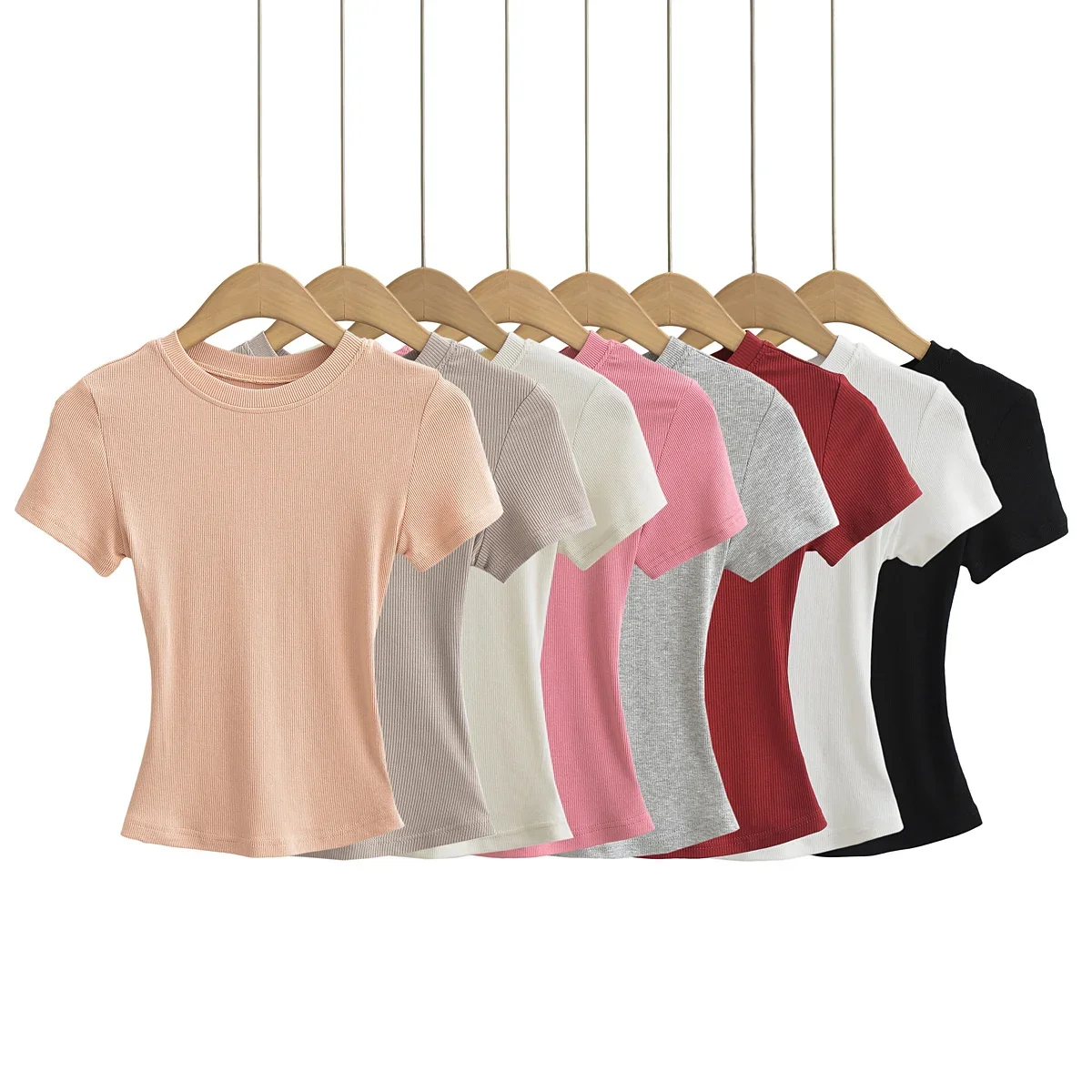 Summer New O-neck Solid Women Short Sleeve Tops Sexy Pullover Bottoming Blouses T-shirt