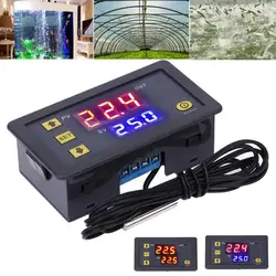 12v 24v Green Led -55-120℃ Digital Thermometer Meter High-low Temp Alarm Temperature Controller For Car/water/air Level I1s2