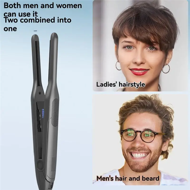 Mała prostownica do włosów, lokówka, podwójna funkcja prostowania i kręcenia, wąska prostownica do krótkich włosów, wtyczka EU