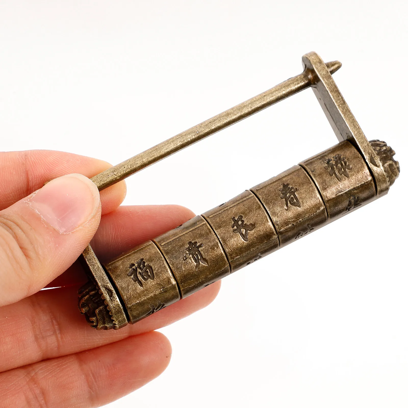 Combination Lock Classic Retro Small Portable Metal Padlock for Jewelry Box Cabinet Drawer Vintage Engraved Security