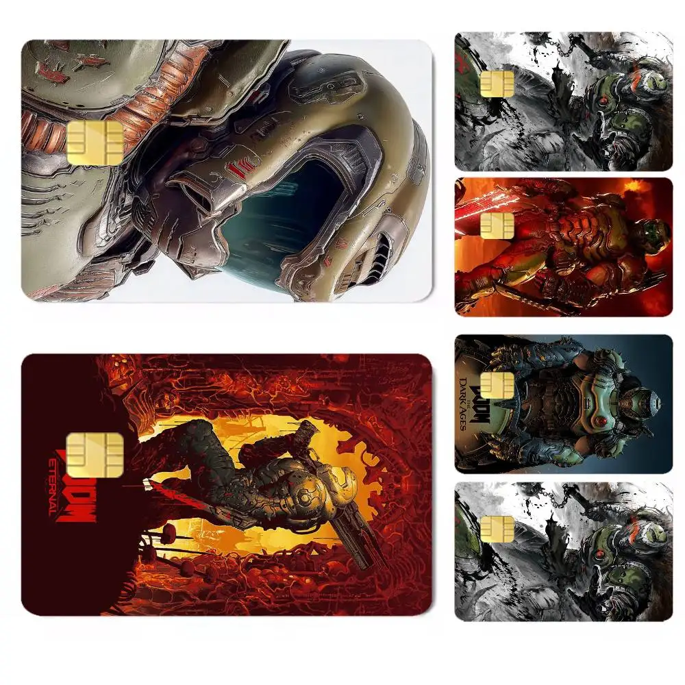Game D-Doom Slayer-r Credit Card HD Stickers Premium matte film effectively prevents fingerprints and daily abrasion.
