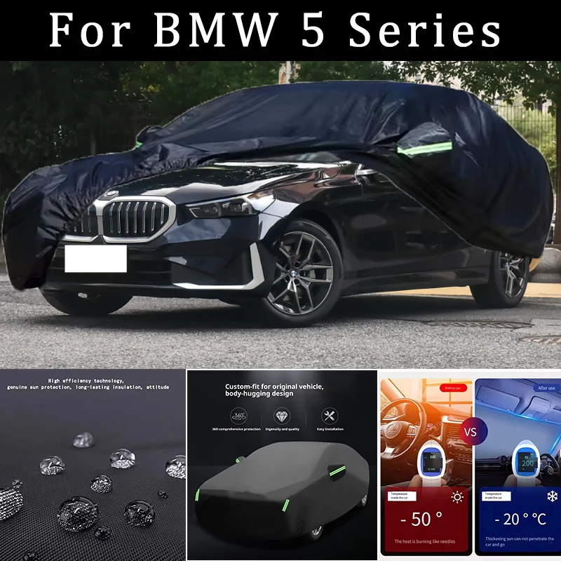 

For BMW 5 Series Car Covers Outdoor Waterproof Dustproof Sun Rain Snow Protection Thick Oxford Cloth Full Car Accessories