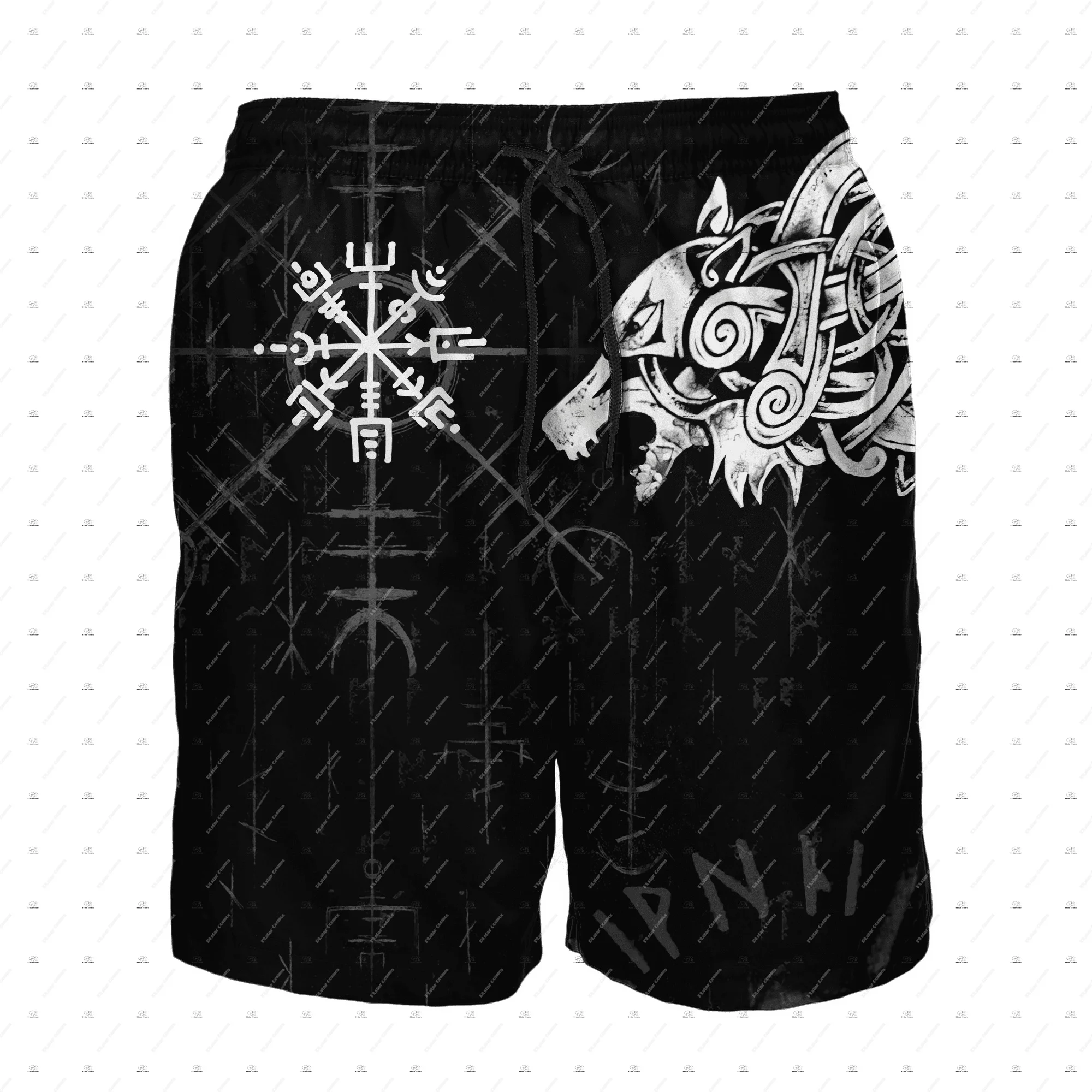 

NewFashion Valhalla God Odin Warrior Wolf Fenrir Tattoo Vintage 3DPrint Summer Harajuku Streetwear Casual Beach Shorts Pants Q3