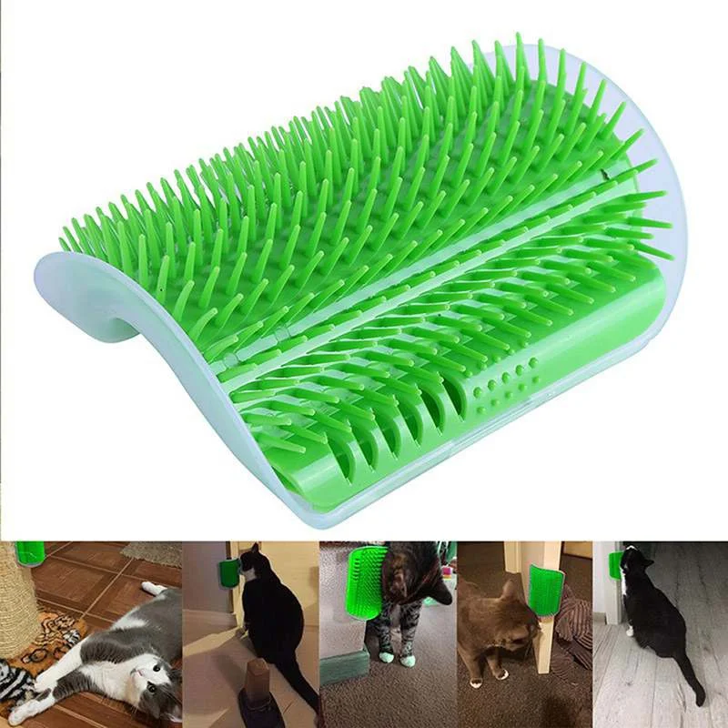 Cat Self Groomer With Catnip Soft Cats Wall Corner Massage Cat Comb Brush Comb Pet Grooming Supplies