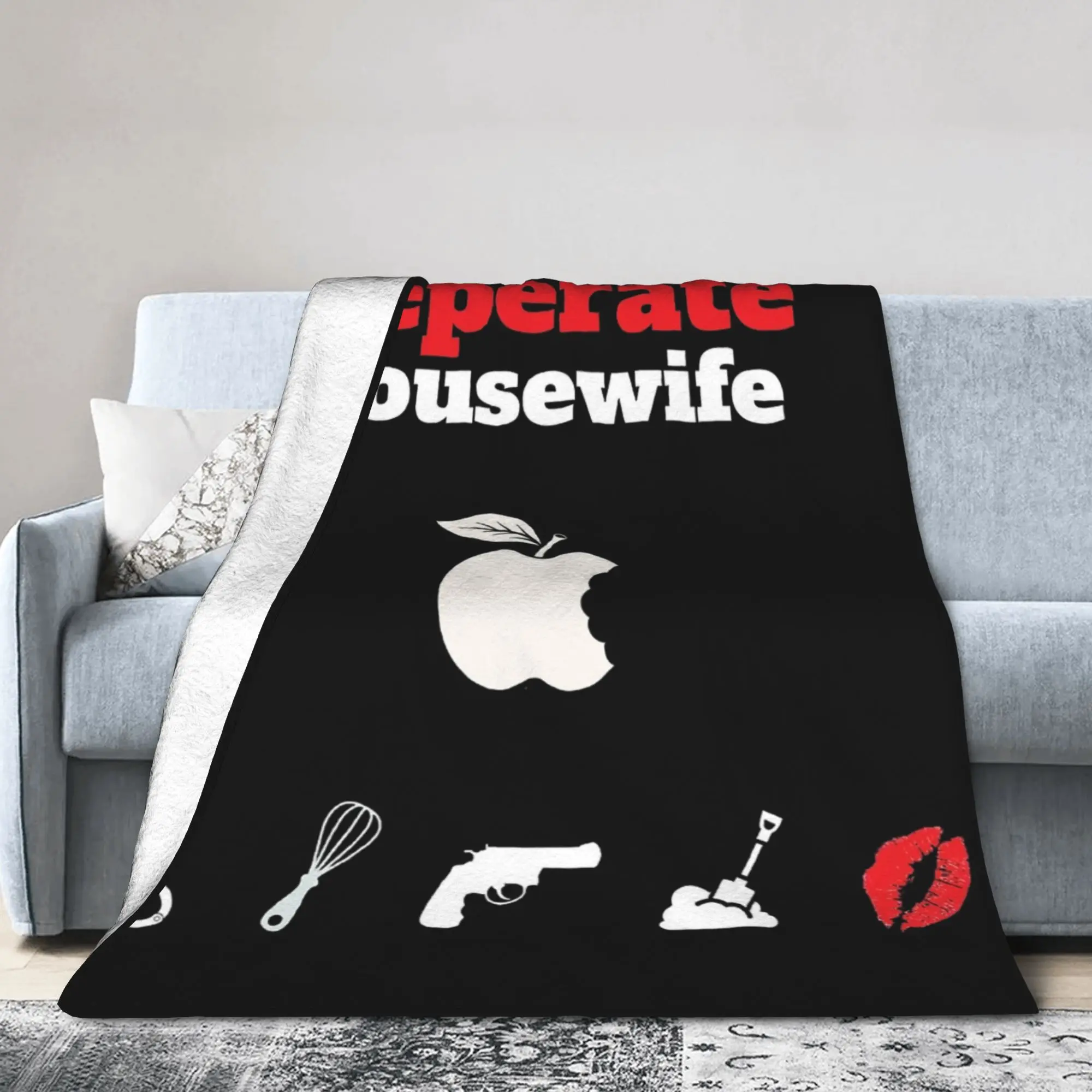 

Desperate Housewife Parody Blanket Cover TV Show Funny Flannel Throw Blankets Airplane Lightweight Bedspread Multi-function