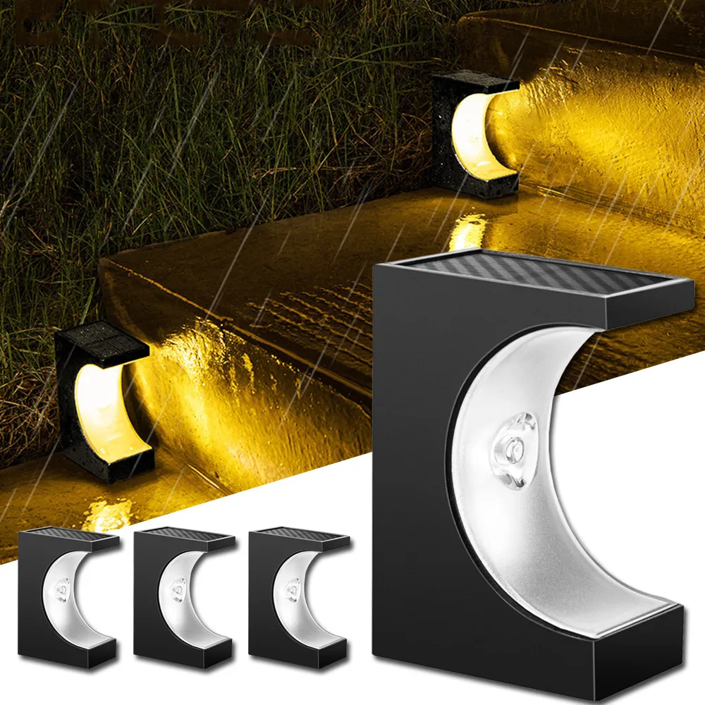 

2/4 PCS Outdoor Solar Step Lights 3000K 6000K Waterproof Auto on Decoration Deck Lights for Patio Yard Driveway Porch