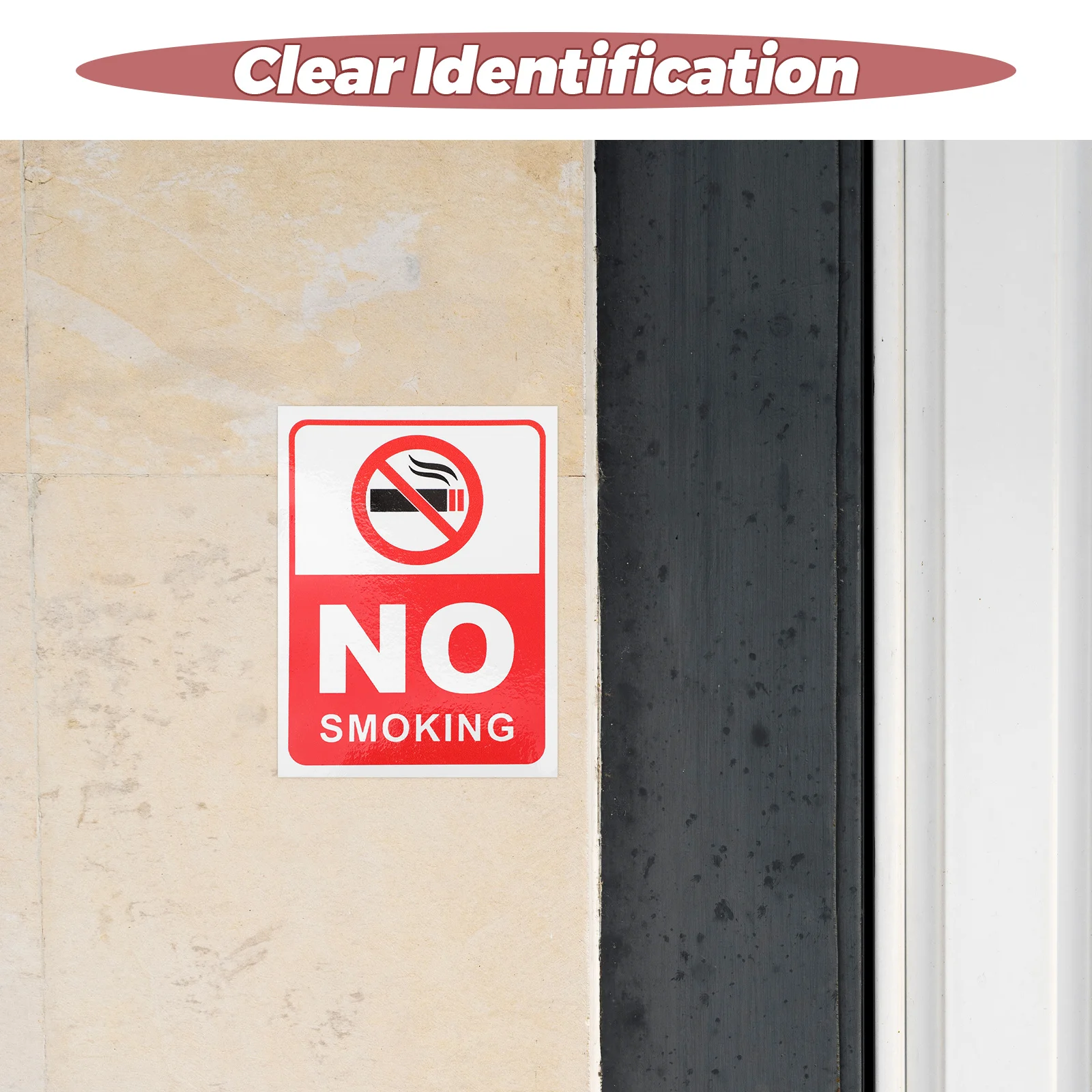 6 قطعة ممنوع التدخين ملصق بولي كلوريد الفينيل لاصق دائم لمكتب الأعمال فندق جدار الباب ملصق تحذير علامة السلامة رمز السلامة المرورية #6
