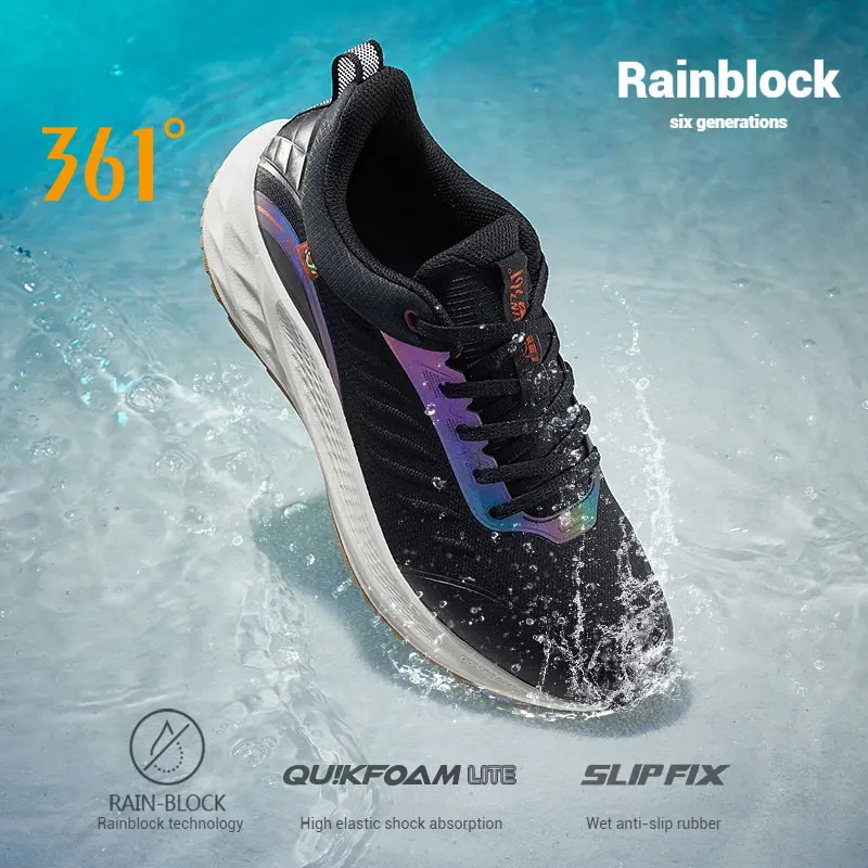 361 graus rainblock 6.0 tênis de corrida masculino leve repelente de água à prova de frio antiderrapante macio jogging tênis masculino 672332213
